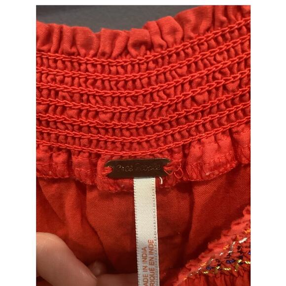 Free People Womens Sunbreams Mini Dress Size Small Off The Shoulder Embroidered - Picture 5 of 11